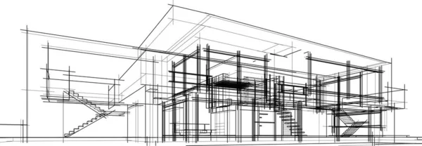 Abstraktní Architektonický Design Tapet Digitální Koncept Pozadí — Stockový vektor