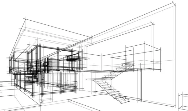 Disegno Astratto Carta Parati Architettonica Sfondo Concetto Digitale — Vettoriale Stock