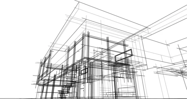 Disegno Astratto Carta Parati Architettonica Sfondo Concetto Digitale — Vettoriale Stock