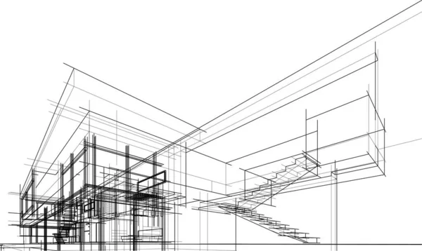 建筑墙纸设计 数字概念背景 — 图库矢量图片