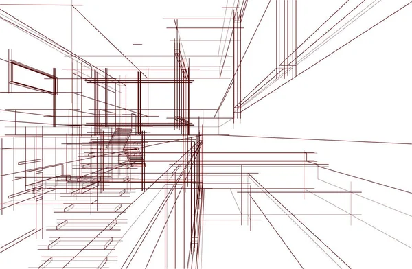 建筑墙纸设计 数字概念背景 — 图库矢量图片