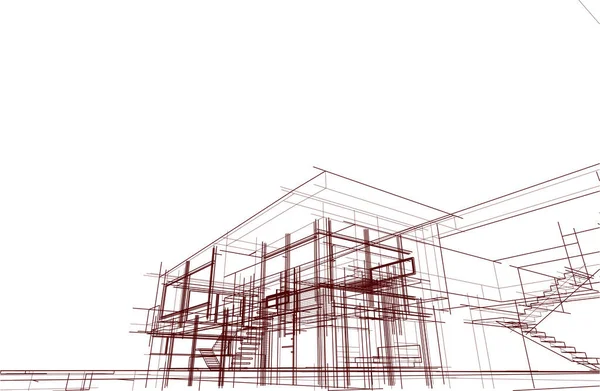 建筑墙纸设计 数字概念背景 — 图库矢量图片