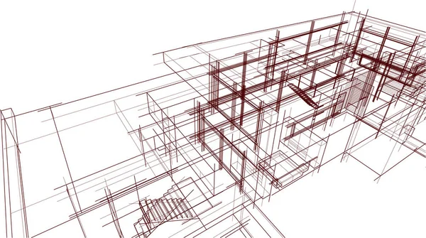 建筑墙纸设计 数字概念背景 — 图库矢量图片