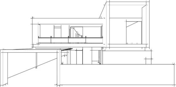 Disegno Astratto Carta Parati Architettonica Sfondo Concetto Digitale — Vettoriale Stock