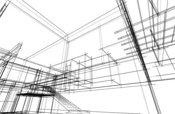 建筑墙纸设计 数字概念背景 — 图库矢量图片