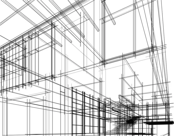 Disegno Astratto Carta Parati Architettonica Sfondo Concetto Digitale — Vettoriale Stock