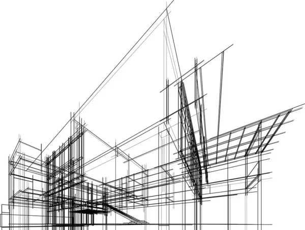 Abstraktní Architektonický Design Tapet Digitální Koncept Pozadí — Stockový vektor