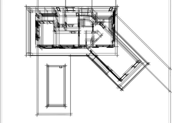 Abstraktní Architektonická Tapeta Digitální Pozadí — Stockový vektor