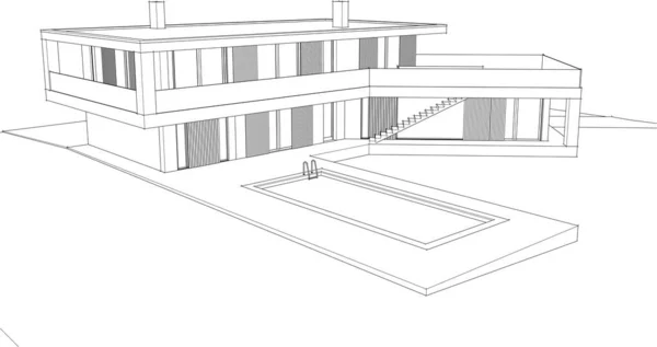 Abstrakte Architektonische Tapete Digitaler Hintergrund — Stockvektor