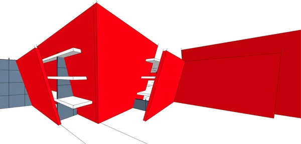 抽象的な建築壁紙やデジタル背景 — ストックベクタ