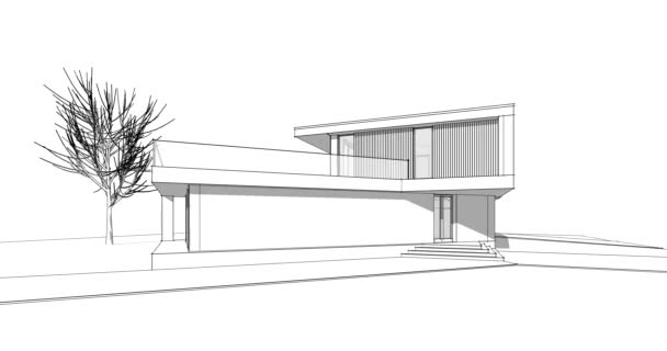 Resumo Imagens Arquitetônicas Design Casa Moderna Fundo Conceito Digital — Vídeo de Stock