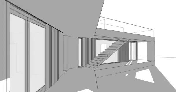 Abstrakte Arkitektoniske Optagelser Design Moderne Hus Digital Koncept Baggrund – Stock-video