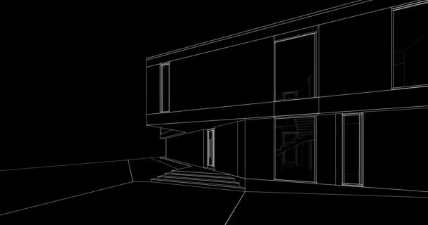 Imágenes Arquitectónicas Abstractas Diseño Casa Moderna Fondo Concepto Digital — Vídeo de stock