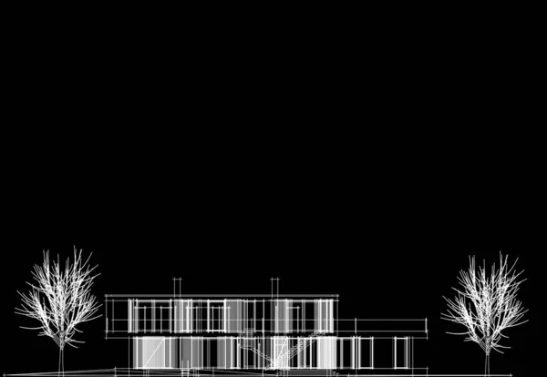 Абстрактний Архітектурний Дизайн Шпалер Цифровий Концепт Фон — стокове фото