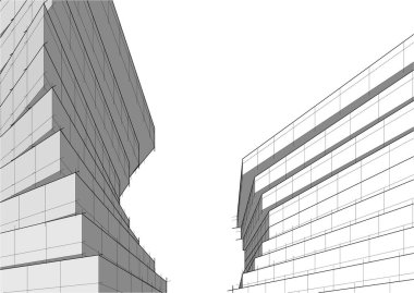 soyut mimari duvar kağıdı tasarımı, dijital konsept arkaplan