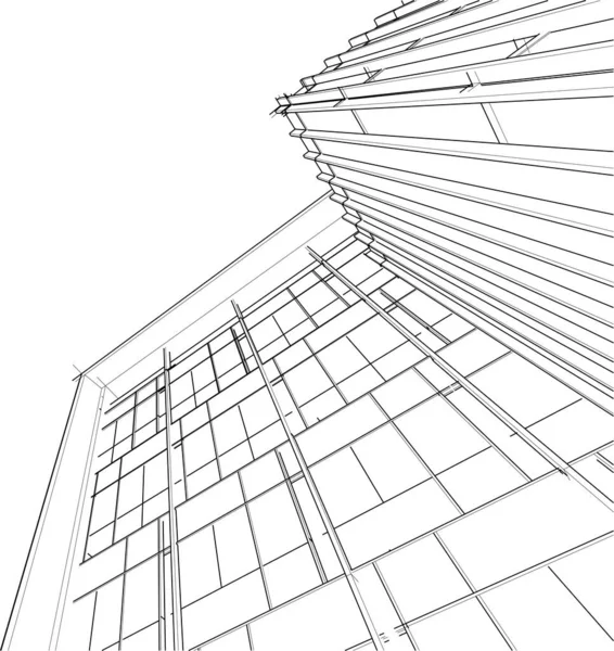 建筑墙纸设计 数字概念背景 — 图库矢量图片