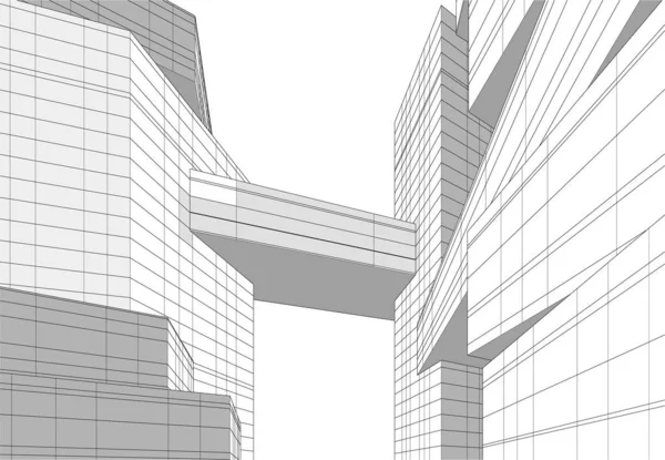 建筑墙纸设计 数字概念背景 — 图库矢量图片