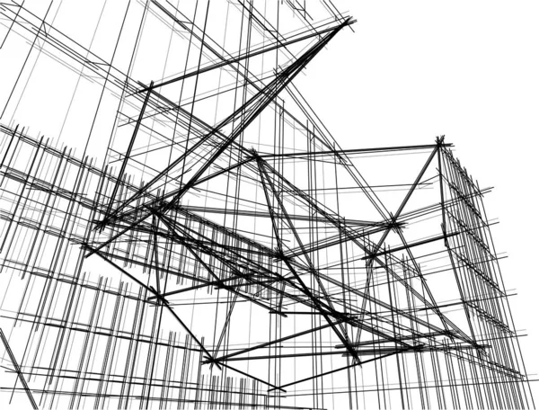 Disegno Astratto Carta Parati Architettonica Sfondo Concetto Digitale — Vettoriale Stock