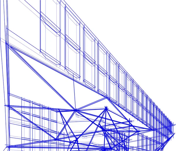 Abstrakte Architektonische Tapete Design Digitales Konzept Hintergrund — Stockvektor