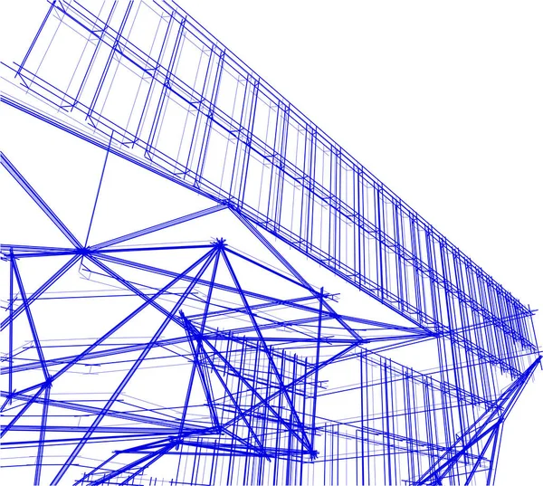 Abstrakt Arkitektonisk Tapet Design Digitalt Koncept Bakgrund — Stock vektor