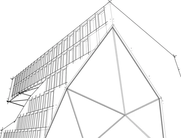 建筑墙纸设计 数字概念背景 — 图库矢量图片