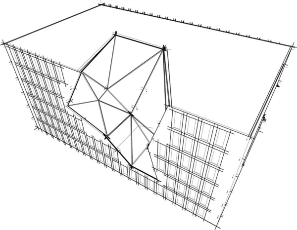 Abstrakte Architektonische Tapete Design Digitales Konzept Hintergrund — Stockvektor