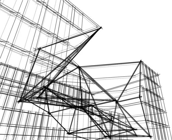 建筑墙纸设计 数字概念背景 — 图库矢量图片