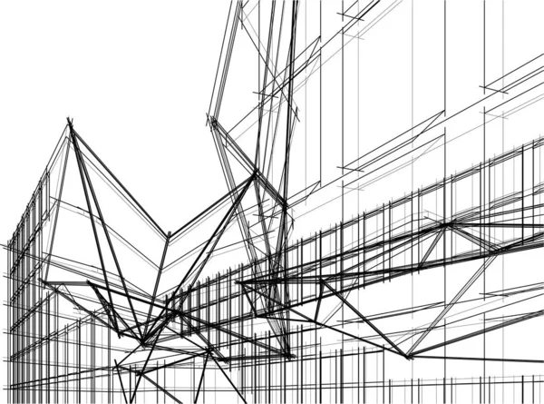 Abstrakte Architektonische Tapete Design Digitales Konzept Hintergrund — Stockvektor