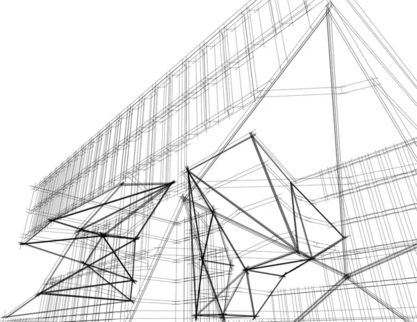 Abstrakte Architektonische Tapete Design Digitales Konzept Hintergrund — Stockvektor