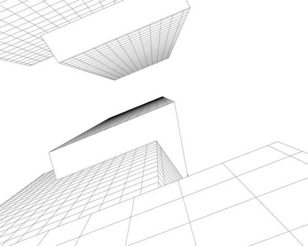 建筑墙纸设计 数字概念背景 — 图库矢量图片