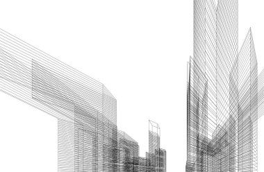 soyut mimari duvar kağıdı tasarımı, dijital konsept arkaplan