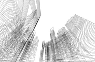 soyut mimari duvar kağıdı tasarımı, dijital konsept arkaplan