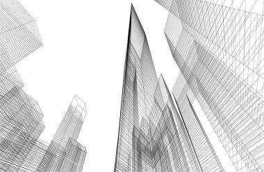 soyut mimari duvar kağıdı tasarımı, dijital konsept arkaplan