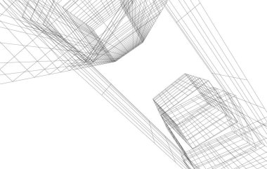 soyut mimari duvar kağıdı tasarımı, dijital konsept arkaplan