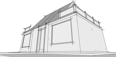 Mimari çizimin 3D yansıtıcısıName