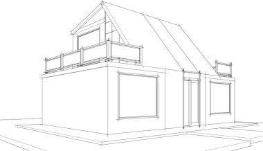 Mimari çizimin 3D yansıtıcısıName