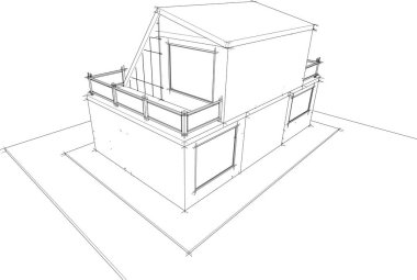 Mimari çizimin 3D yansıtıcısıName