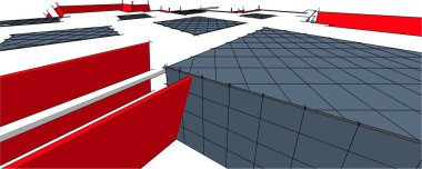 abstract modern architectural wallpaper design, digital concept background