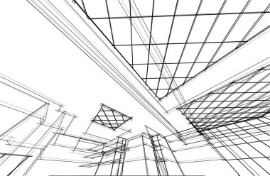 soyut mimari duvar kağıdı tasarımı, dijital konsept arkaplan