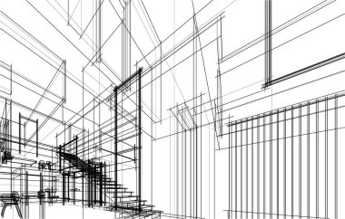 Mimari çizimin 3D yansıtıcısıName