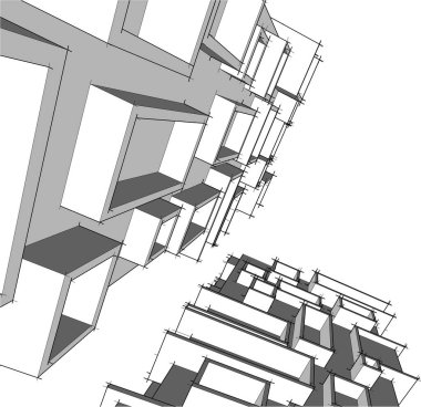 soyut mimari duvar kağıdı tasarımı, dijital konsept arkaplan