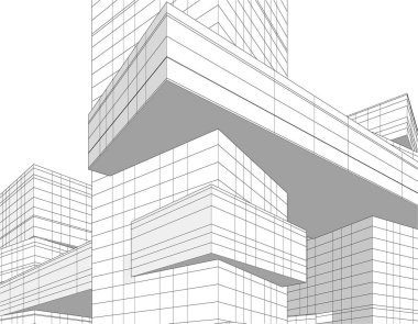 soyut mimari duvar kağıdı tasarımı, dijital konsept arkaplan