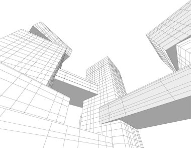 soyut mimari duvar kağıdı tasarımı, dijital konsept arkaplan