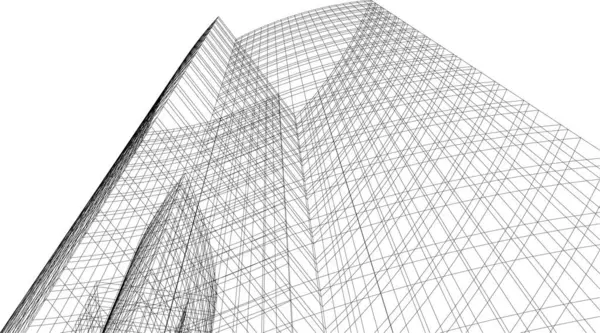 Abstrakte Architektonische Tapete Design Digitales Konzept Hintergrund — Stockvektor