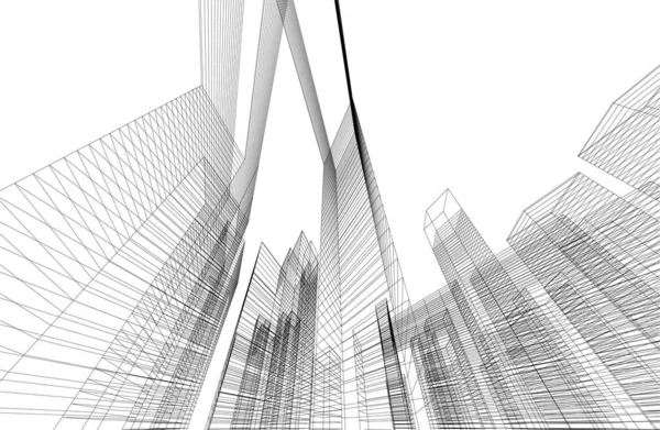 Abstract Architectonisch Behang Ontwerp Digitaal Concept Achtergrond — Stockvector