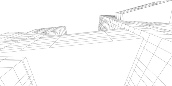 建筑墙纸设计 数字概念背景 — 图库矢量图片