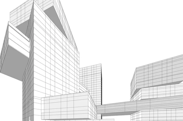 建筑墙纸设计 数字概念背景 — 图库矢量图片