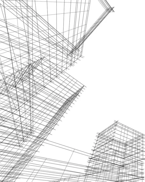 Abstrakte Architektonische Tapete Design Digitales Konzept Hintergrund — Stockvektor