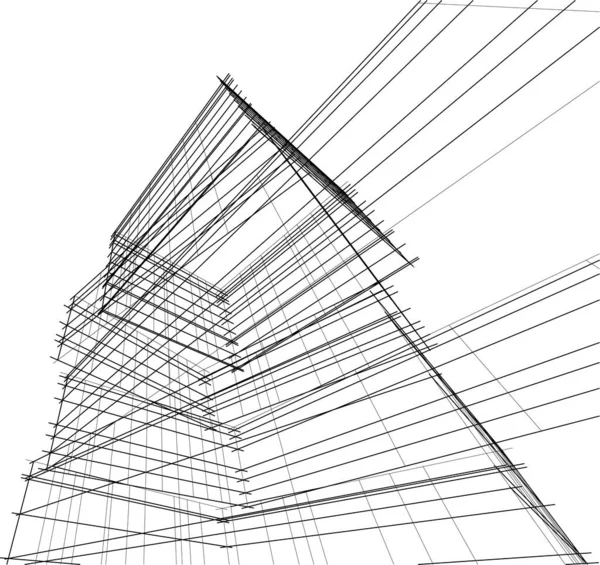 Abstract Architectonisch Behang Ontwerp Digitaal Concept Achtergrond — Stockvector