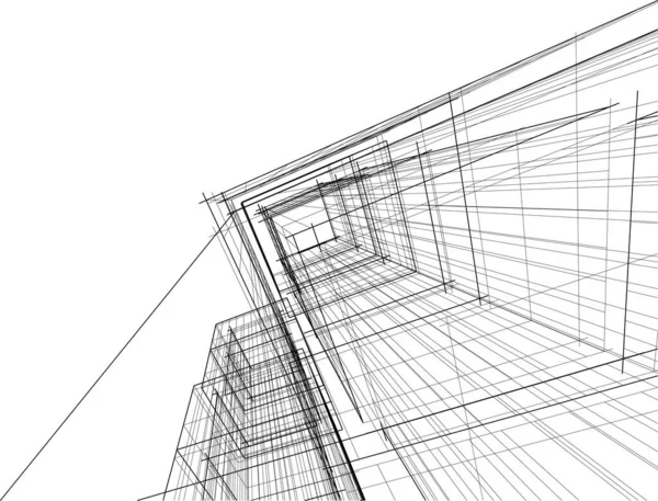 建筑墙纸设计 数字概念背景 — 图库矢量图片